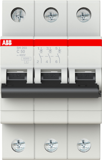 Автоматичний вимикач ABB SH203-C50 3p 50A C (2CDS213001R0504) - зображення 1