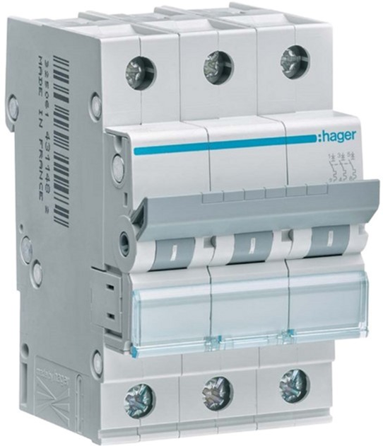 Wyłącznik automatyczny Hager 3p MCN350 C 50A 6kA - obraz 1