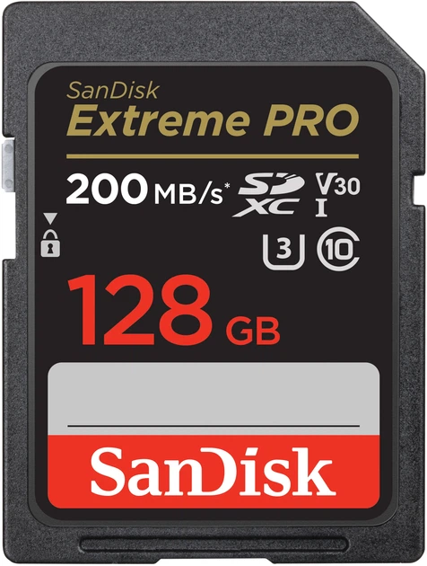 Карта памяти SanDisk Extreme Pro SDXC 128GB UHS-I U3 V30 (SDSDXXD