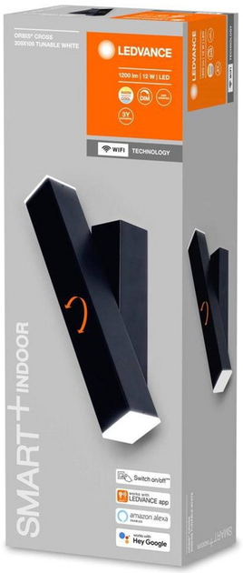 Lampa ścienna LEDVANCE SMART+ Wi-Fi Orbis Wall Cross Black (4058075573949) - obraz 3