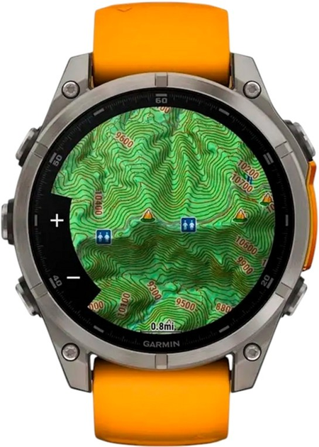 Смарт-годинник Garmin fenix 8 47mm AMOLED Sapphire Titanium with a spark Orange and Graphite Silicone Band (010-02904-11) - зображення 5