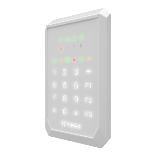 Сенсорная светодиодная клавиатура Tiras K-PAD8, до 1000 м, 8 индикатора зон, Белый - изображение 3
