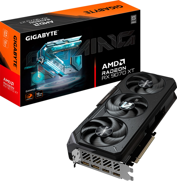 Відеокарта Gigabyte PCI-Ex Radeon RX 9070 XT Gaming 16G 16GB GDDR6 (256bit) (2970/20000) (2 x HDMI, 2 x DisplayPort) (GV-R9070XTGAMING-16GD) - зображення 10