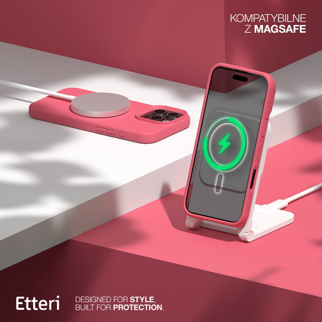 Etui plecki Etteri Silicone Mag do Apple iPhone 13 6.1 Raspberry (GSM185999) - obraz 7
