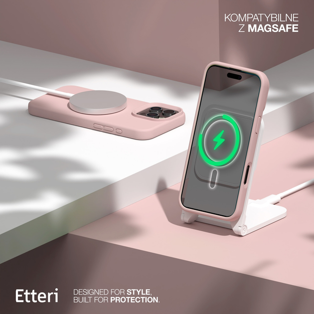 Etui plecki Etteri Silicone Mag do Apple iPhone 14 6.1 Light pink (GSM185990) - obraz 7