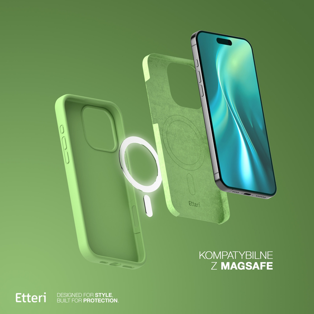 Etui plecki Etteri Silicone Mag do Apple iPhone 15 6.1 Light green (GSM185972) - obraz 6