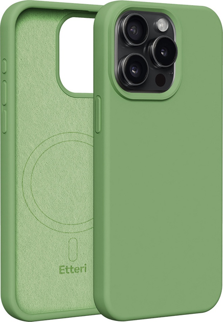 Панель Etteri Silicone Mag do Apple iPhone 15 Pro Max 6.7 Light green (GSM185974) - зображення 1