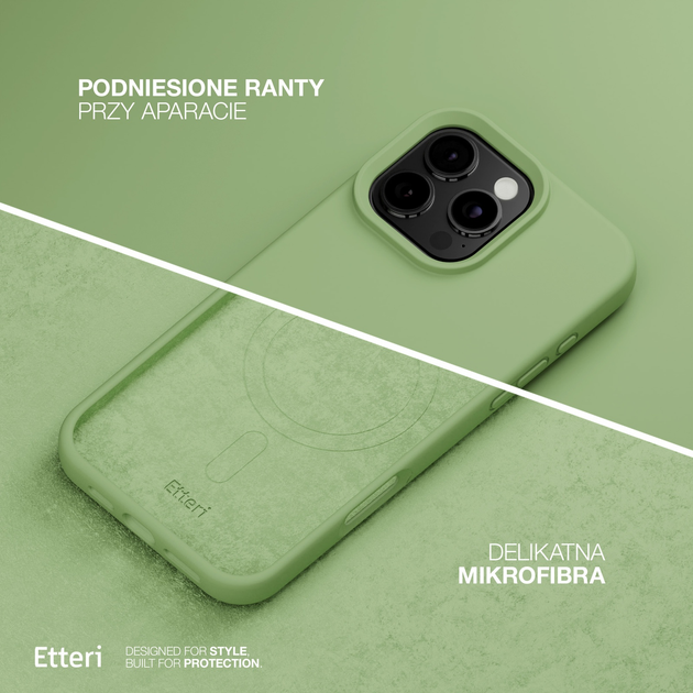 Панель Etteri Silicone Mag do Apple iPhone 15 Pro Max 6.7 Light green (GSM185974) - зображення 5