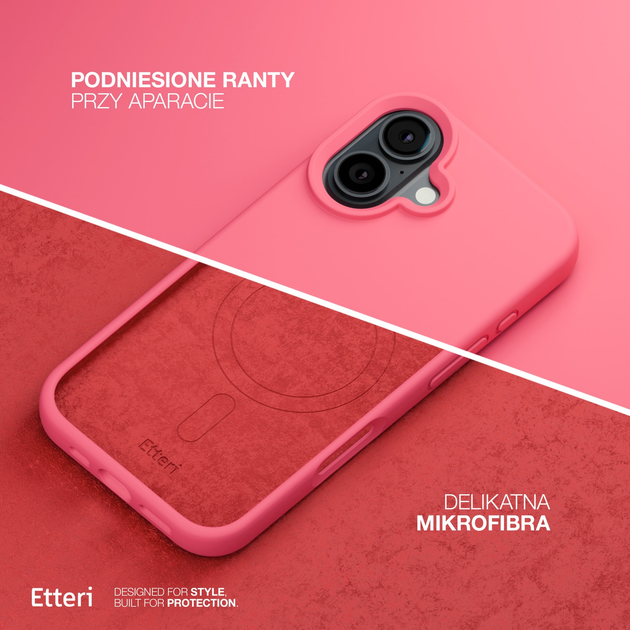 Etui plecki Etteri Silicone Mag do Apple iPhone 16 Plus 6.7 Raspberry - obraz 5