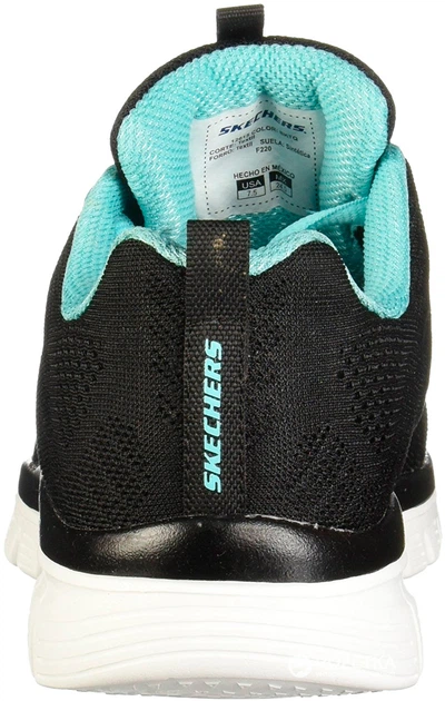 Жіночі кросівки Skechers 12615 BKTQ 36 (6) 23 см Чорно-бірюзові (190872503232) - зображення 5