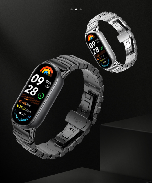 Ремінець-ланцюжок Steel Classic для Mi Band 8/9/10, Black - зображення 3