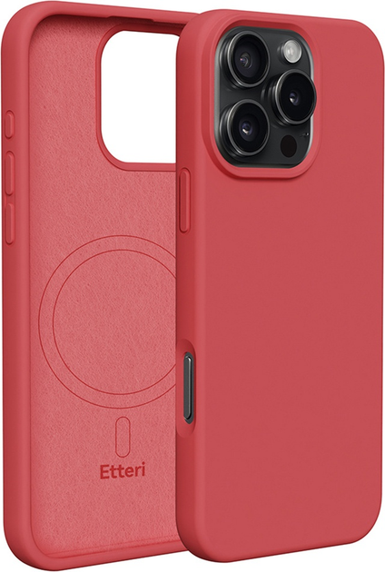 Etui plecki Etteri Silicone Mag do Apple iPhone 16 Pro Max 6.9 Raspberry (GSM186007) - obraz 1