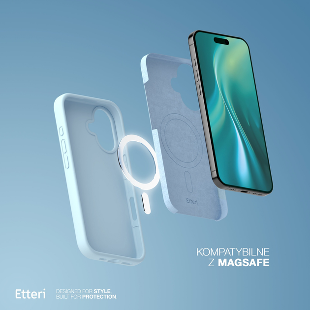 Панель Etteri Silicone Mag do Apple iPhone 16e Light blue (GSM192082) - зображення 5
