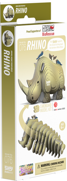 Model 3D do składania Eugy Zoo Nosorożec (9421035150750) - obraz 4
