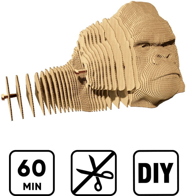 3D пазл-конструктор Cartonic 3D Puzzle Gorilla Горила Картонний (4820191132832) - зображення 6