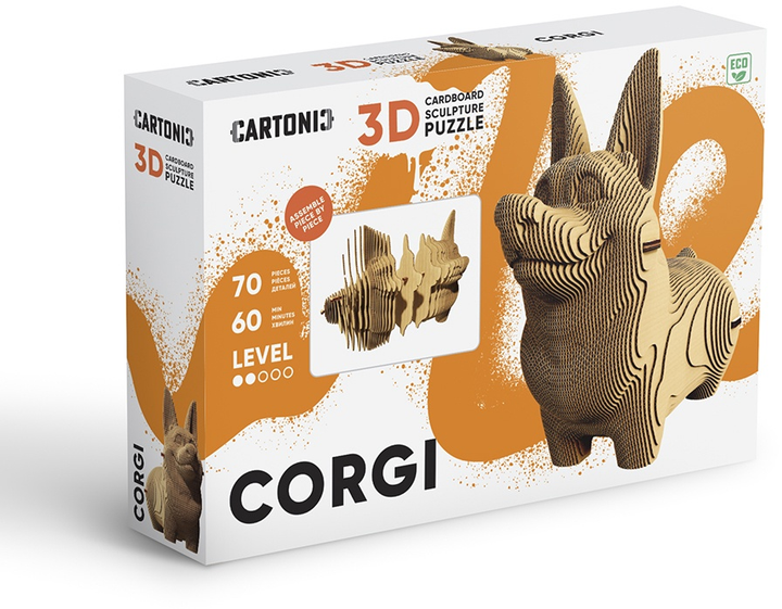 Puzzle 3D - konstruktor Cartonic 3D Puzzle Corgi Kartonowy (4820191132986) - obraz 9