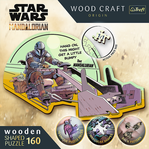 Пазл Trefl Wooden Star Wars The Mandalorian Мандалорець - возз'єднайтеся 160 елементів (5900511201871) - зображення 3