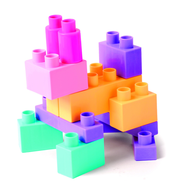 Klocki konstrukcyjne Wader Kids Blocks 50 elementów różowy (5900694412972) - obraz 4