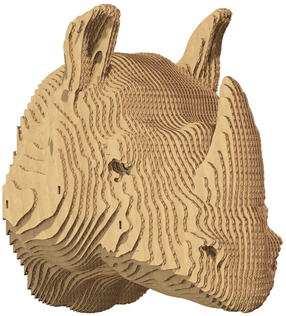 3D пазл-конструктор настінний Cartonic 3D Puzzle Rhino Картонний (4820191133686) - зображення 4