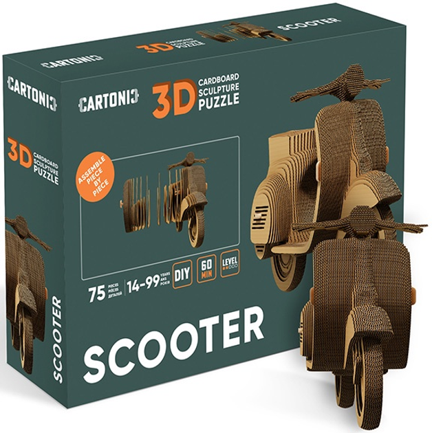 3D пазл-конструктор Cartonic 3D Puzzle Scooter Картонний (4820191133860) - зображення 2