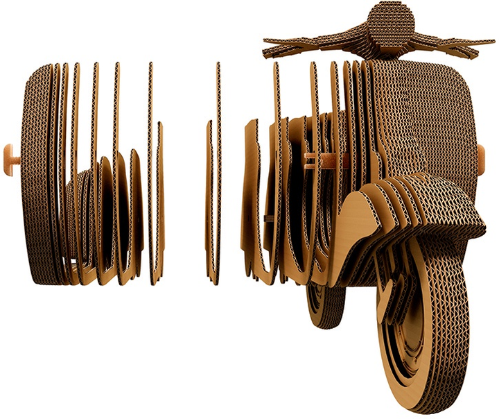 3D пазл-конструктор Cartonic 3D Puzzle Scooter Картонний (4820191133860) - зображення 3