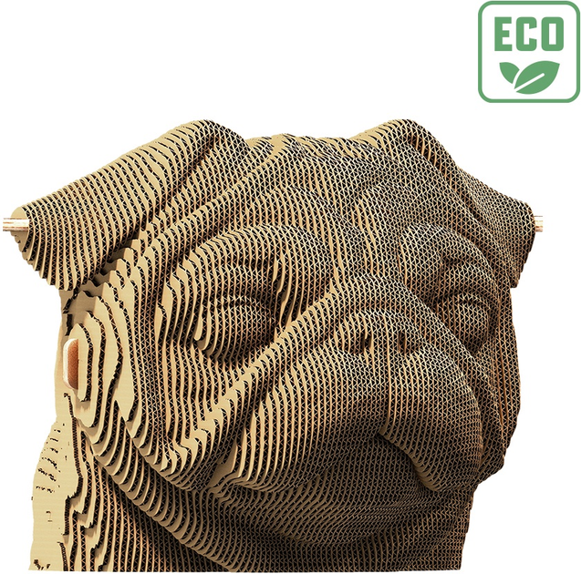 Puzzle 3D - konstruktor Cartonic 3D Puzzle Mops Kartonowy (4820191133907) - obraz 3