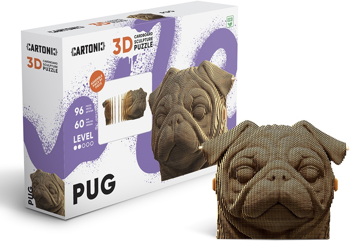 Puzzle 3D - konstruktor Cartonic 3D Puzzle Mops Kartonowy (4820191133907) - obraz 10