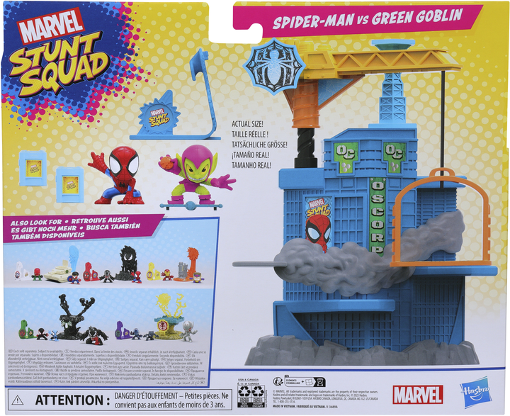 Zestaw do zabawy Hasbro Smashin Heroes seria Marvel Stunt Squad Spider-Man vs Green Goblin (F6894_F7059) - obraz 3