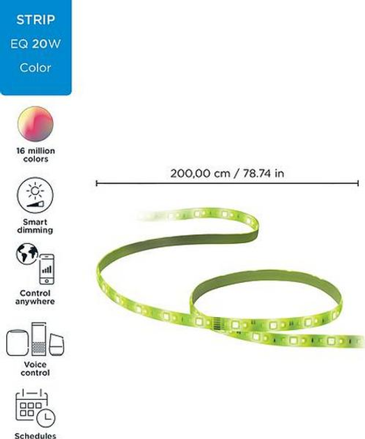 Taśma LED WiZ LEDStrip (1600 Lm) 2700-6500 K RGB Wi-Fi 2 metry Wi-Fi (8718699788162) - obraz 11