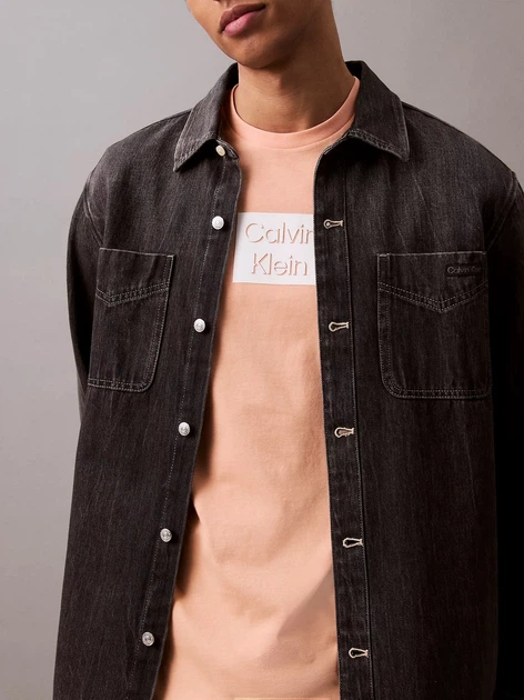 Футболка хлопковая длинная мужская Calvin Klein 655461548 2XL Оранжевая (1159840880) - изображение 5
