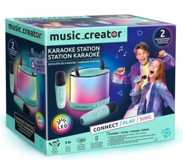 Міні караоке Canal Toys LED підсвітка, бездротовий динамік і 2 мікрофони (3555801423505) - зображення 4