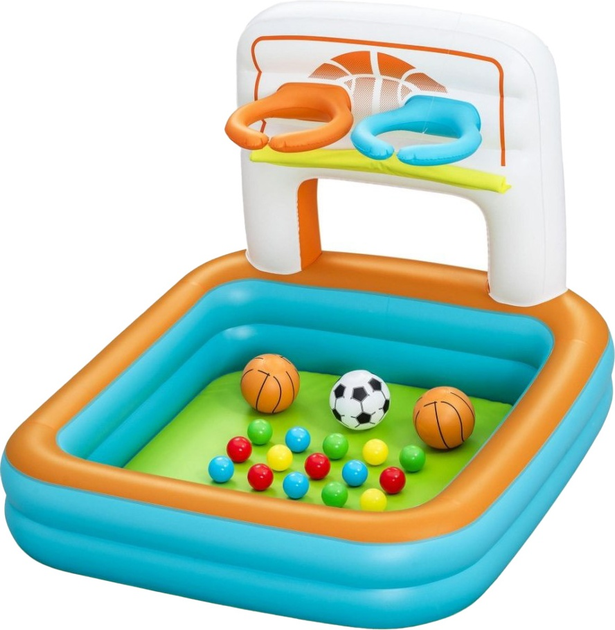 Dmuchany plac zabaw z piłkami Bestway Kick 'N Swish 52728 120 x 107 x 84 cm (6941607368299) - obraz 1