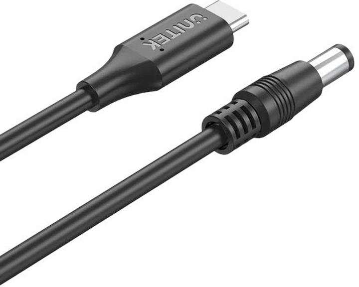 Кабель Unitek USB-C - DC Jack 5.5 x 2.5 мм 65W 1.8 м Black (C14116BK-1.8M) - зображення 1