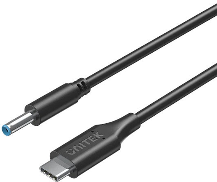 Kabel Unitek USB-C - DC Jack 4.5 x 3.0 mm do HP 65W 1.8 m Black (C14117BK-1.8M) - obraz 2