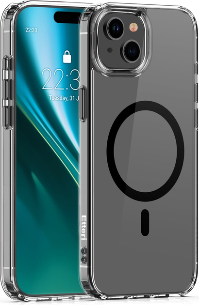 Etui plecki Etteri Color Mag do Apple iPhone 14 6.1 Black (GSM190909) - obraz 1