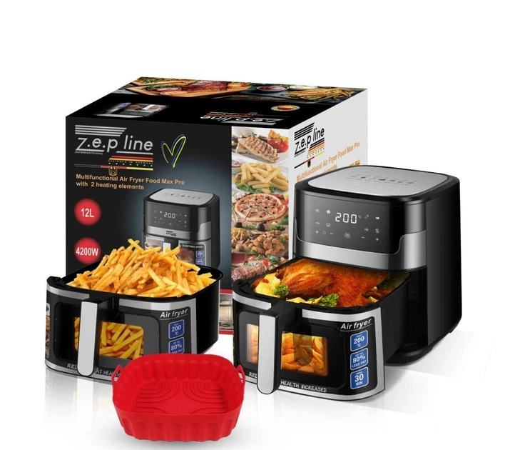 Аэрогриль на 2 ТЭНа с функцией запекания Zepline 4200W Сенсорная