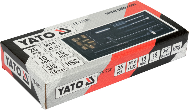 Набір для ремонту свічок запалювання Yato YT-17581 з призначеним різьбонарізним інструментом та 20 спеціальними ремонтними втулками (5906083084522) - зображення 4