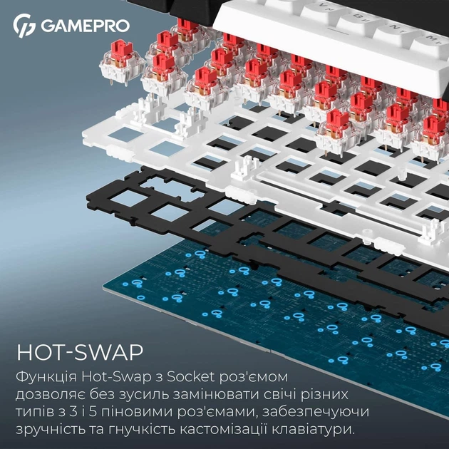 Клавиатура GamePro Asgard Valhalla 75% Exploded QLAB Orange Switches (MK160B Pro) - изображение 11
