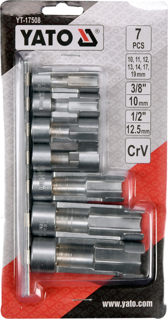 Набір відкритих головок Yato 3/8" і 1/2" YT-17508 7 шт (5906083047343) - зображення 3