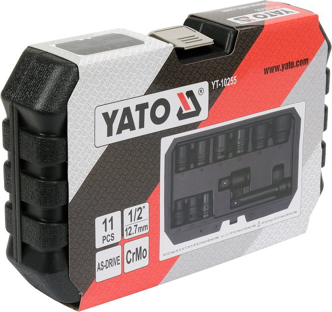 Zestaw nasadek udarowych Yato YT-10255 1/2" 11 elementów (5906083104411) - obraz 5