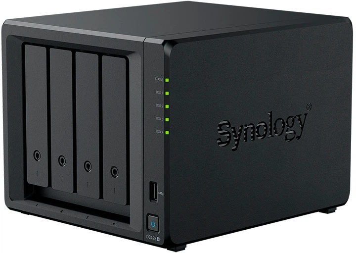 Мережеве сховище Synology DiskStation DS425+ до 108 ТБ / 2 ГБ DDR4 / Intel Celeron J4125/ USB 3.2 / RJ-45 1GbE LAN / RJ-45 2.5GbE LAN / 2*M.2 2280 NVMe SSD