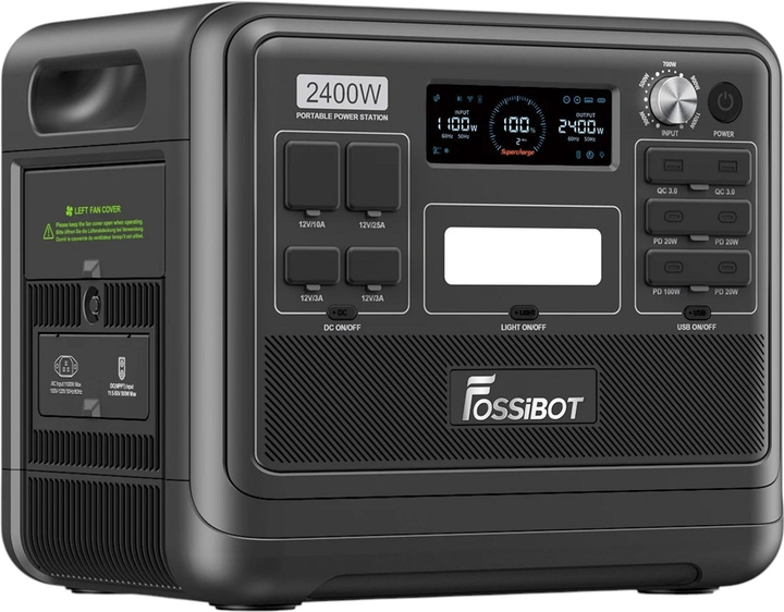 Stacja ładowania Fossibot F2400 / 2400W / 2048 Wh / LiFePO4 Black (6976133247671) - obraz 3