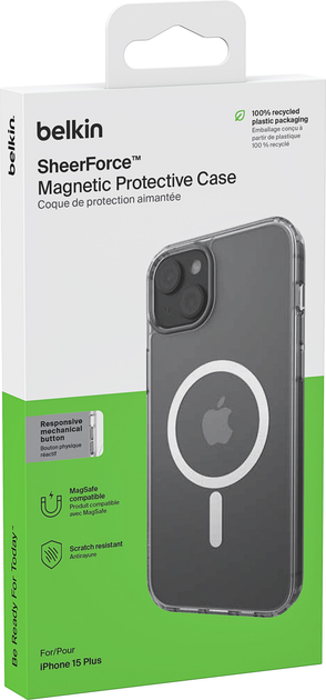 Панель Belkin SheerForce Magnetic Protective Case для Apple iPhone 15 Plus Transparent (MSA020BTCL) - зображення 7