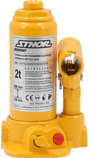 Podnośnik hydrauliczny słupkowy STHOR 2 t 158-298 mm (80090_v) - obraz 1