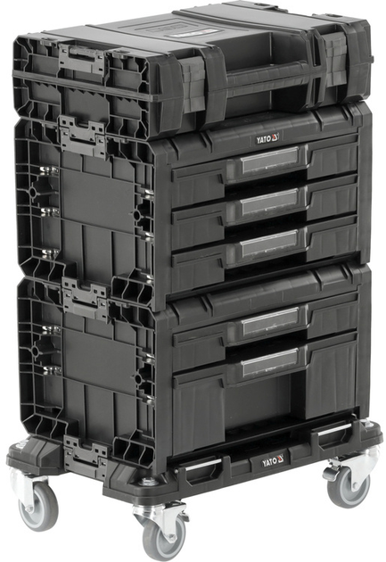 Ящики для інструментів YATO на платформі з колесами S12 4 шт. 507x326x745 мм до модуля P05T2T341G2 (YT-09191) - зображення 1