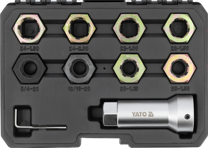 Набір для ремонту гвинтової різьби YATO 3/4" 13/16" М20,22,24 10 шт (YT-17605) - зображення 1