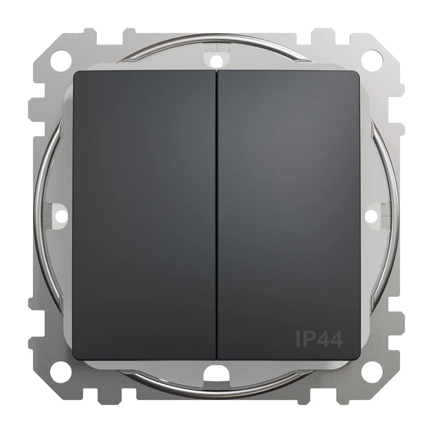 Выключатель двухклавишный Schneider Electric Sedna Design IP44 чёрный SDD214105 - Фото 4 Выключатель двухклавишный Schneider Electric Sedna Design IP44 чёрный SDD214105 - изображение 4