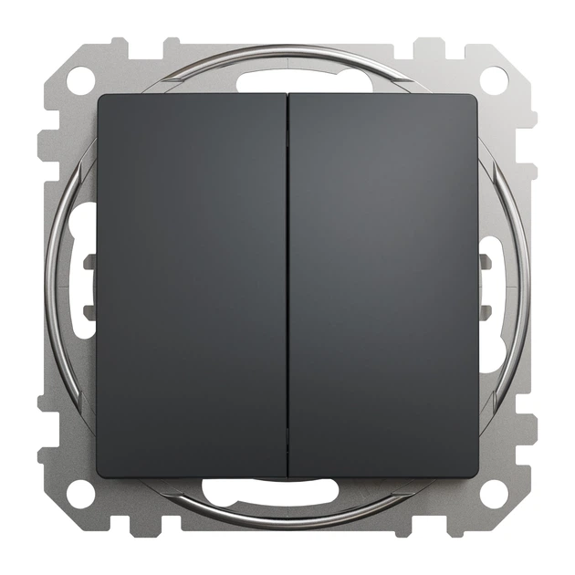 Выключатель двухклавишный Schneider Electric Sedna Design чёрный SDD114105 - изображение 3