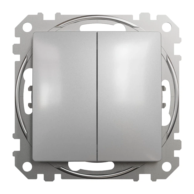 Переключатель двухклавишный Schneider Electric Sedna Design алюминий SDD113108 - изображение 3