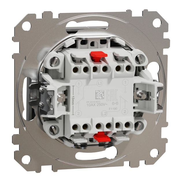 Переключатель двухклавишный Schneider Electric Sedna Design алюминий SDD113108 - изображение 7